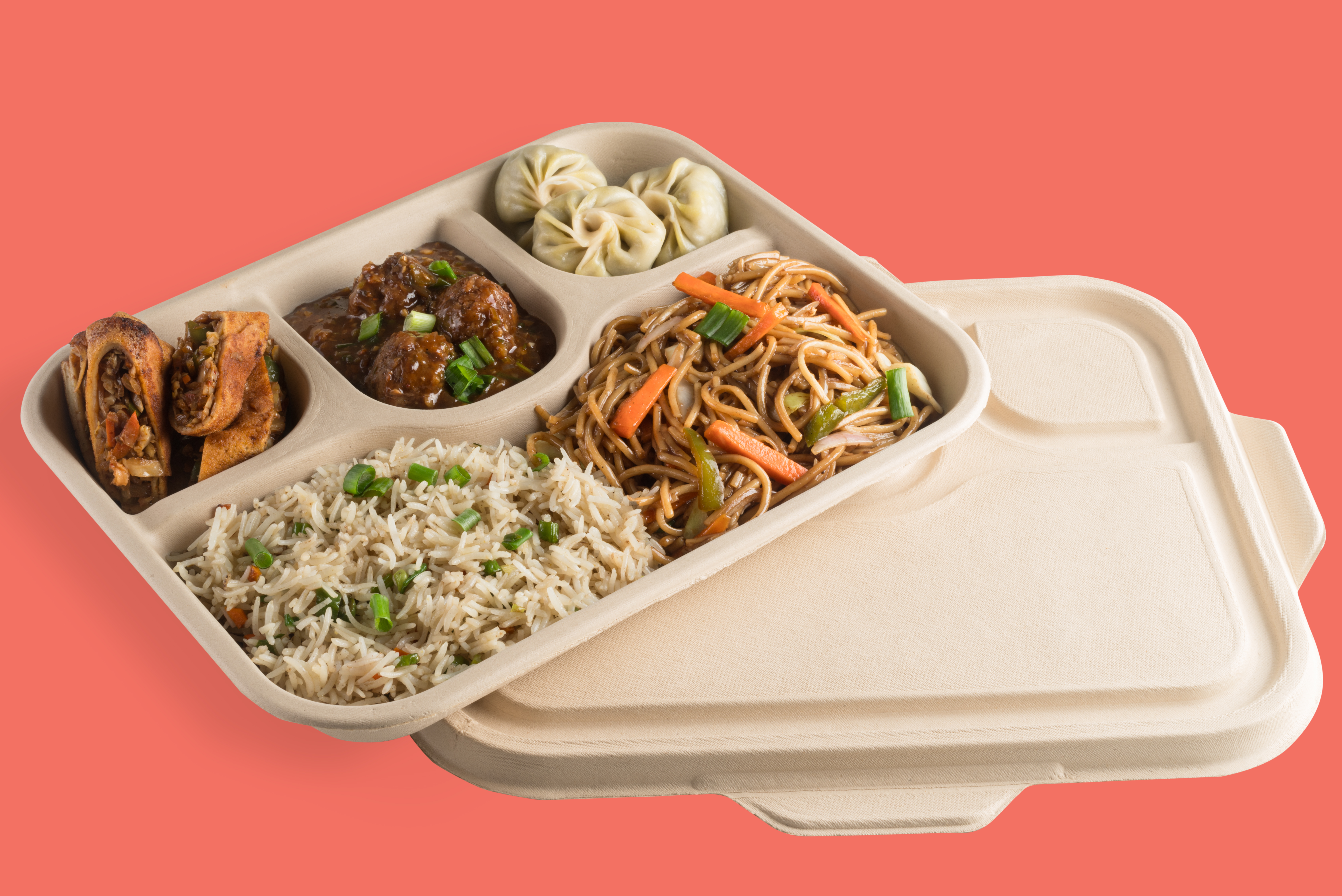 4CP Chinese Bento Box with lid pink